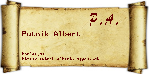 Putnik Albert névjegykártya